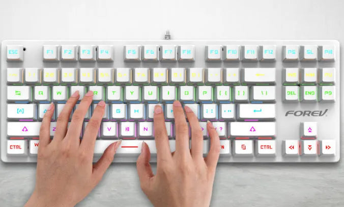 Punk colour matching wired mechanical keyboard in gradient BlackBerry, ABS body, 350 x 130 x 35mm, 1.5m cable