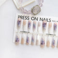 Chinese style butterfly oval almond prefabricated nail art stickers, 40PCS, ziling colour, frosted or glossy finish