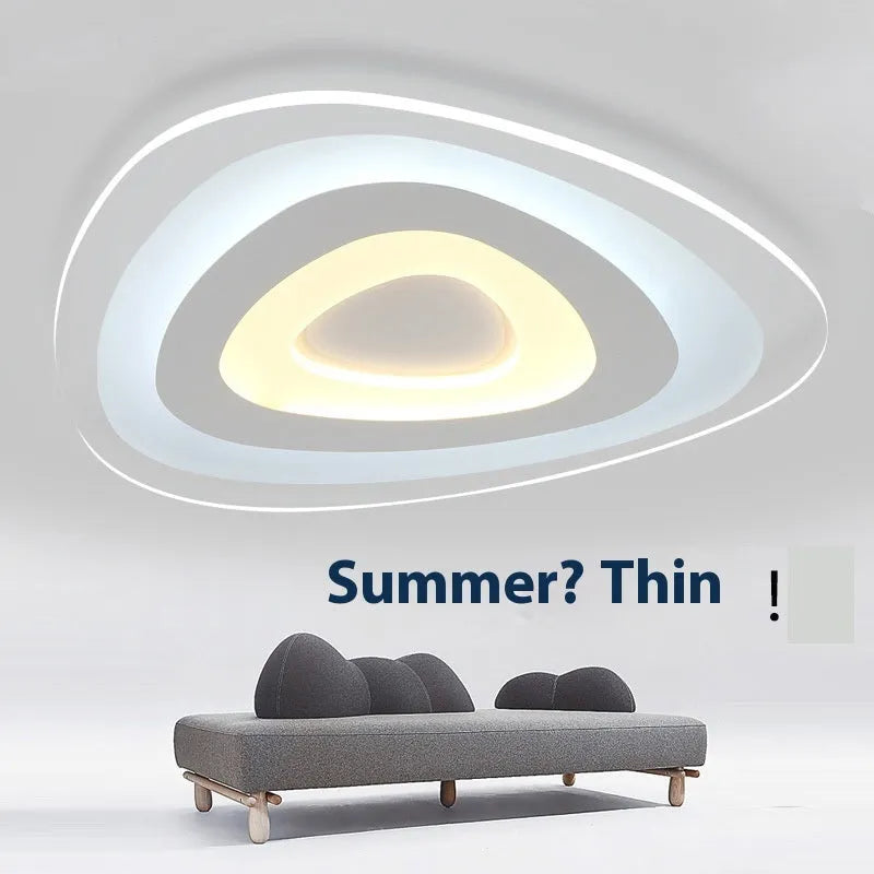 Triangle modern simple ceiling lamp with remote control and smart support for bedroom and living room lighting