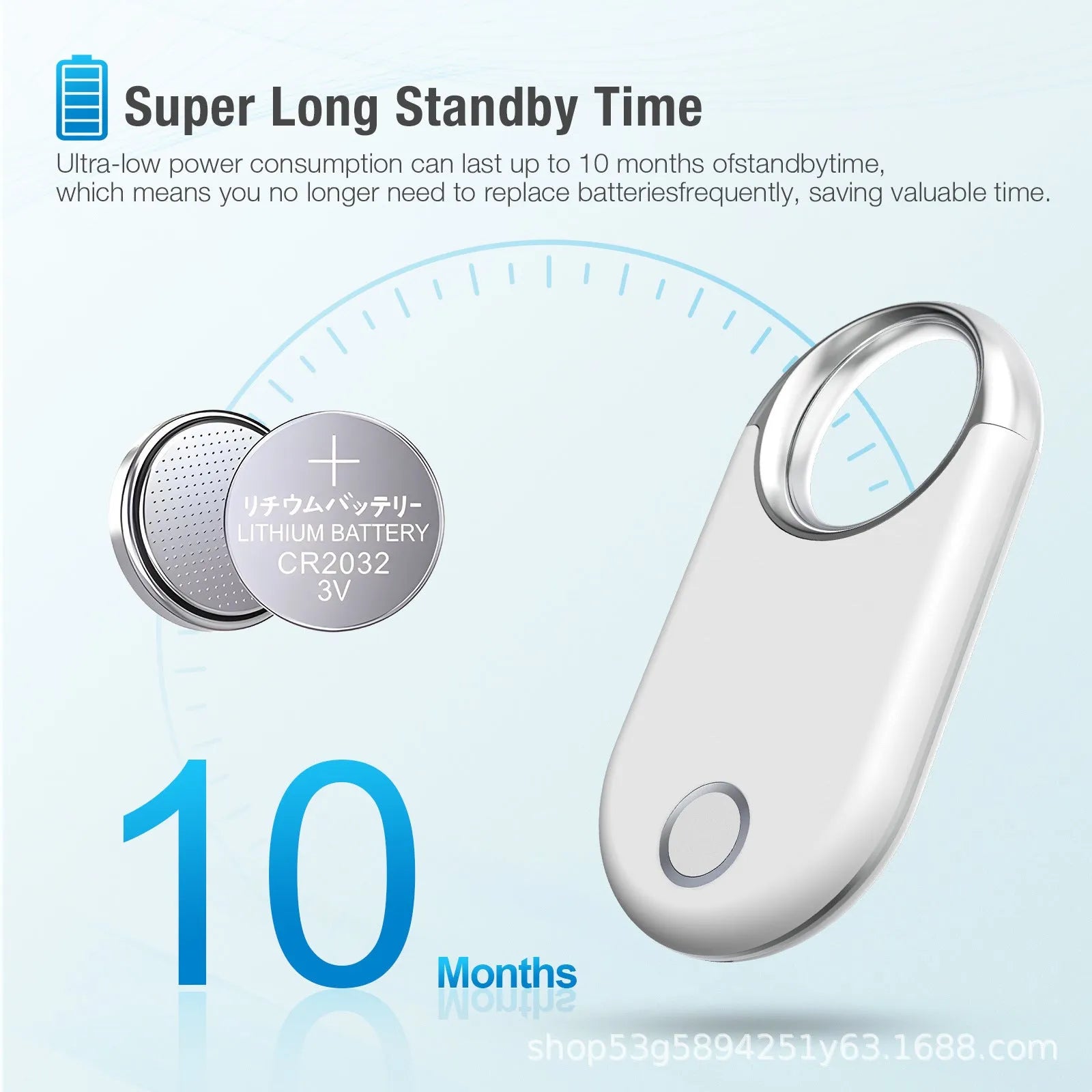 Small black and white GPS anti-lost tracking device for pets and children, showing USB port.
