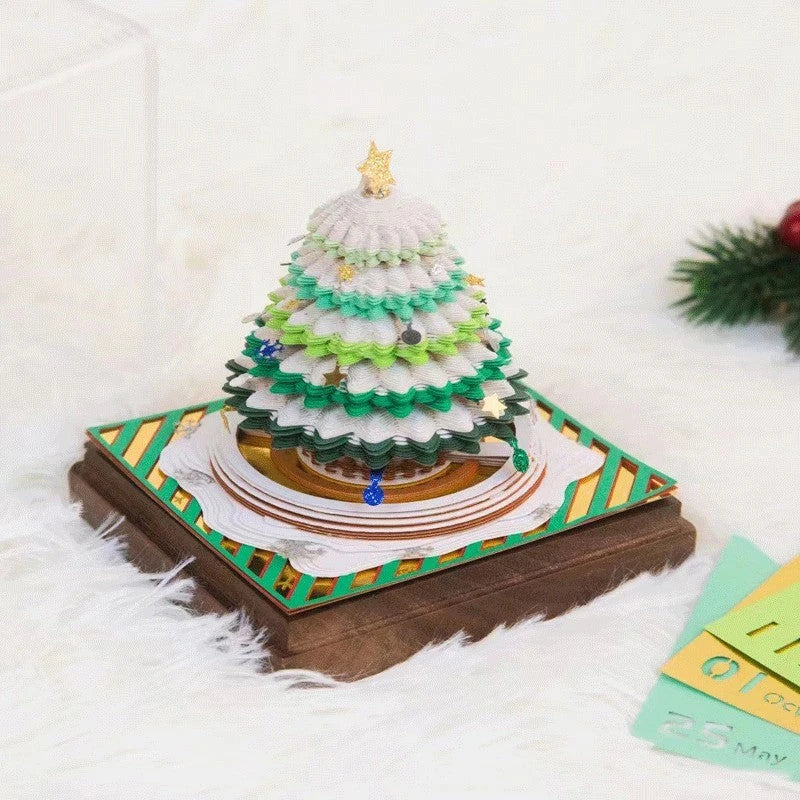 NZ Stunning 3D Christmas Tree Desk Calendar with Memo Notes