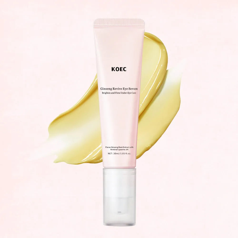 Ginseng and pink peptide eye cream set with 30ml net content and 60-piece eye mask for wrinkles and dark circles