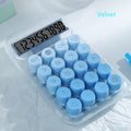 Mechanical keyboard calculator with gradient colour design in blue, green, pink, or purple options
