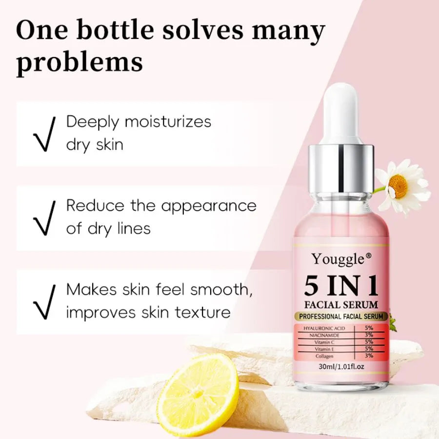 5-in-1 face serum 30ml bottle complete skin transformation solution