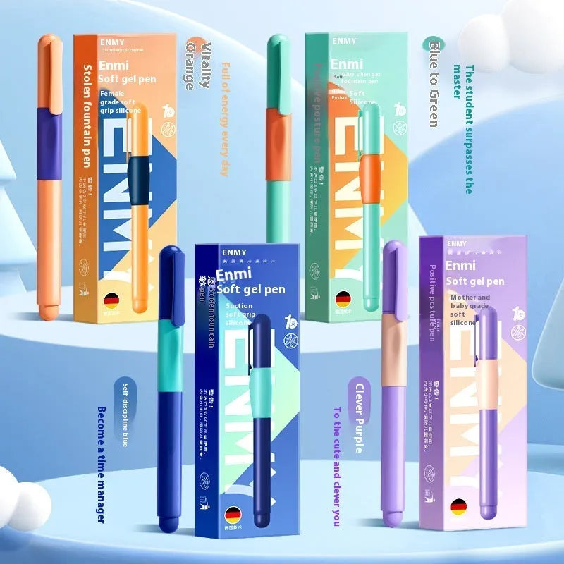Student posture correction pen in blue, green, purple, and orange colour options.