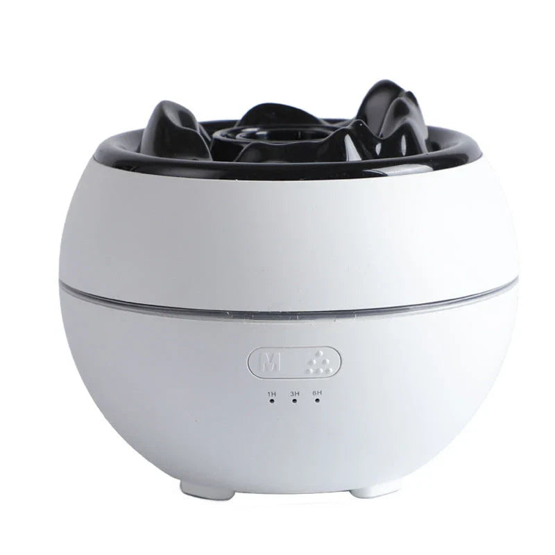 Ultrasonic aroma diffuser with customizable timer, automatic shut-off, and 0.5L water capacity for home, office, and spa use