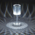 Diamond crystal glass table lamp with transparent finish for bedside, bar, or table atmosphere lighting