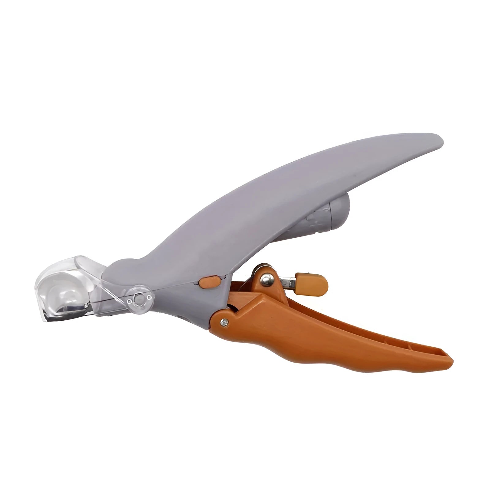 Yellow LED pet nail trimmer with magnifying glass and nail catcher for trimming cat and dog claws
