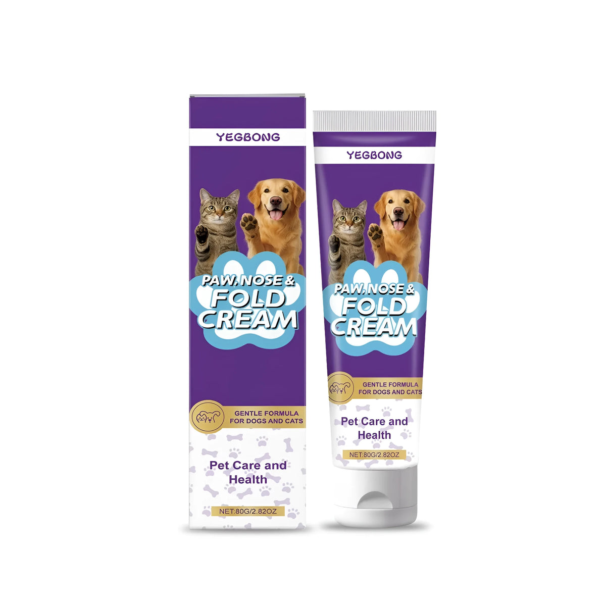 80g pet soothing claw cream for dogs and cats with shea butter, aloe extract and coconut oil
