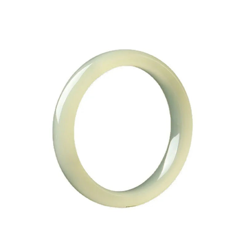 Jade round bar bracelet with winding design showing six sizing options