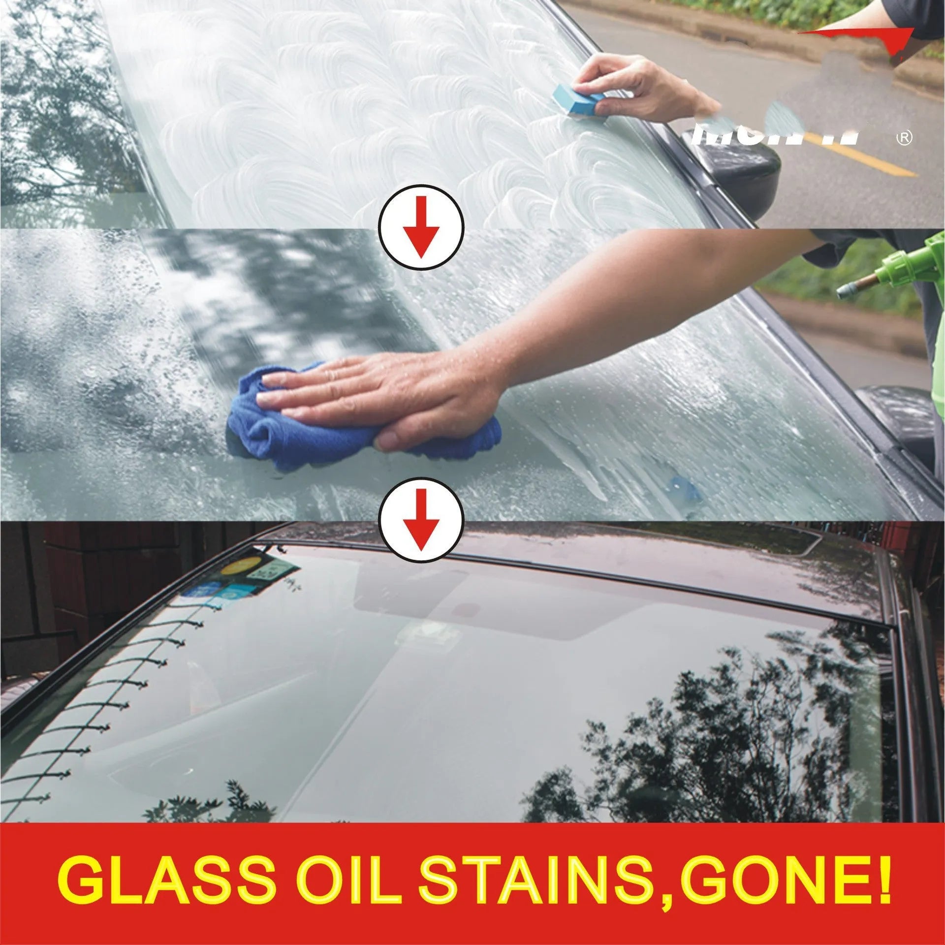 15ml automotive glass water anti-fog cleaning product in white English version packaging