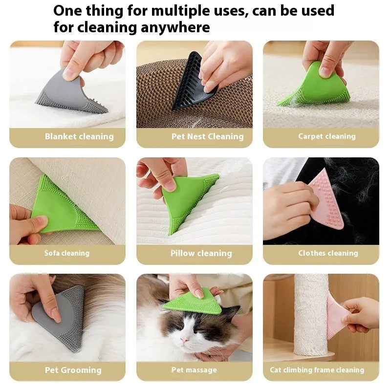 PTE pet hair scraper brush in four colour options for cat grooming and clothing hair removal