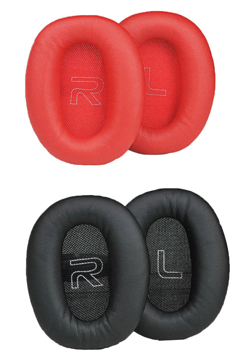 Black protein skin oval earphone sleeves for Walker W820BT headset, 2PC replacement covers