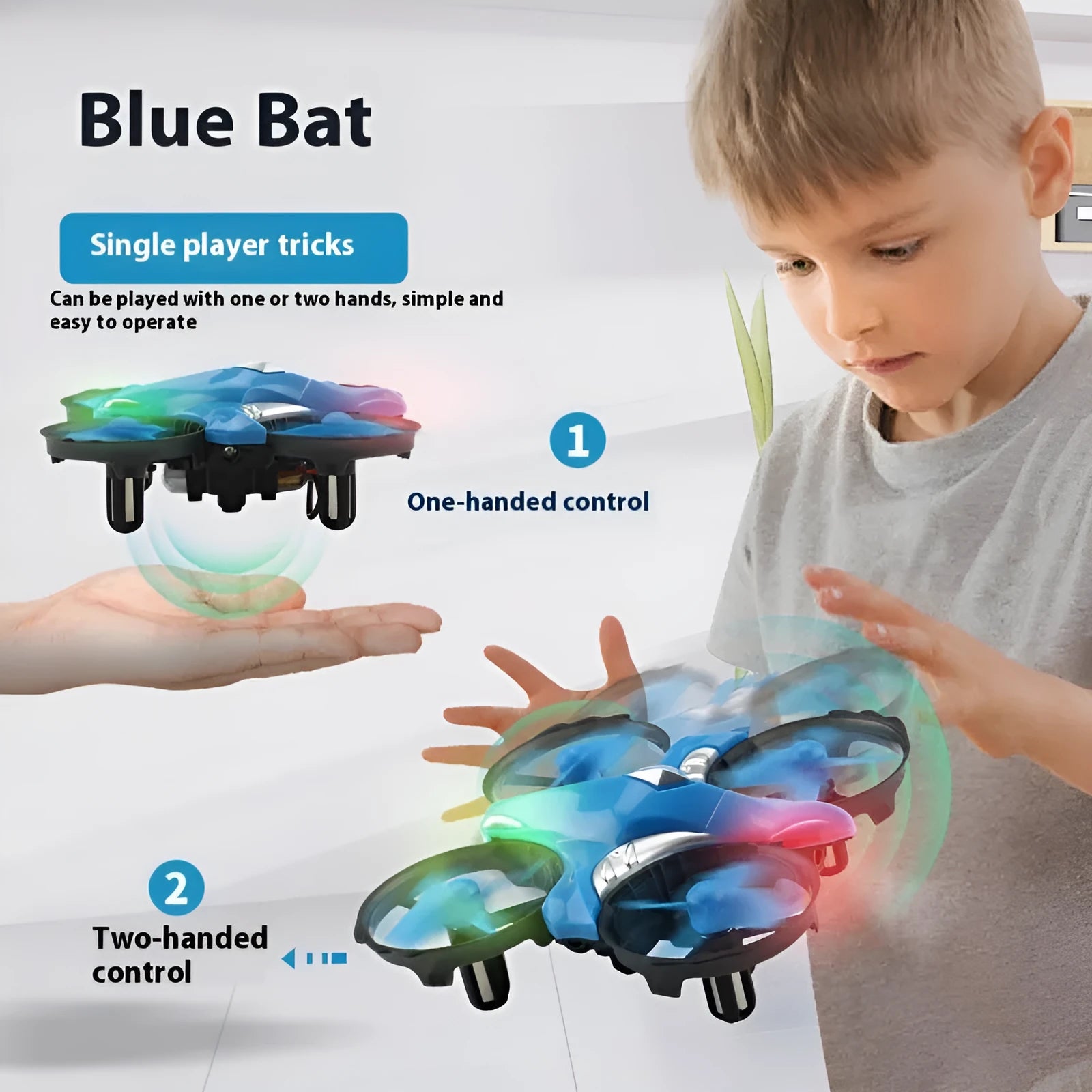 Four-axis UAV mini drone with gesture sensing in single machine induction version, plastic build, under 30cm