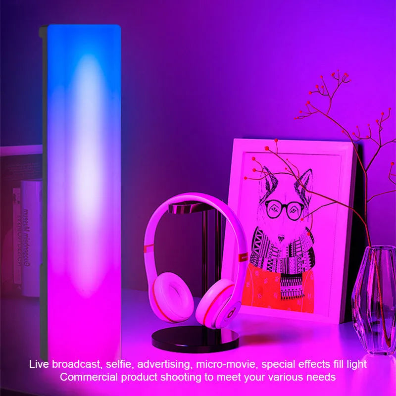 3D RGB light pick-up table lamp with voice-activated rhythm lighting for PC gaming and home decor