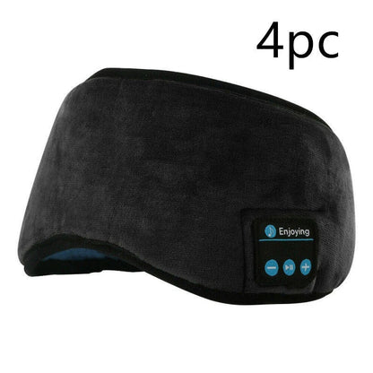 Wireless Bluetooth 5.0 Eye Mask with integrated music player, speakers, and microphone for hands-free calling