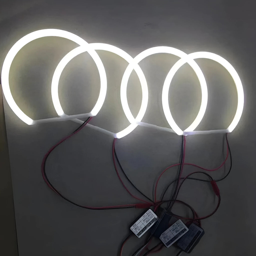 COB cotton light angel eye aperture ring 12V car modification semicircle headlight accent 131mm