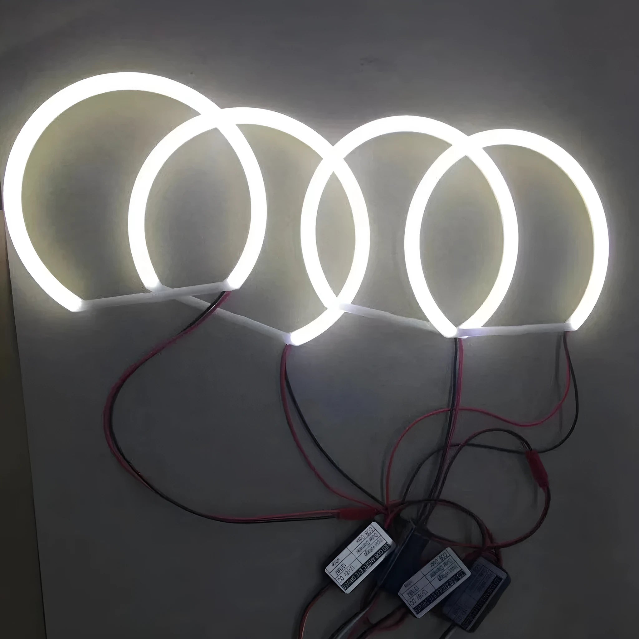 COB cotton light angel eye aperture ring 12V car modification semicircle headlight accent 131mm