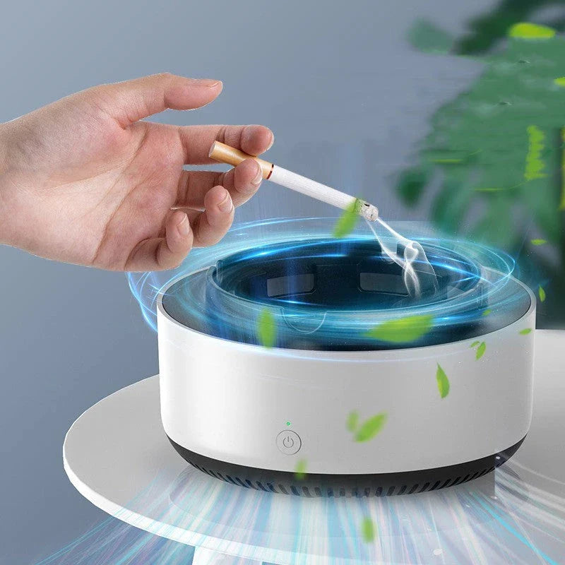 Sleek and efficient auto-purifying ashtray with powerful air cleaning technology for a cleaner, fresher smoking experience