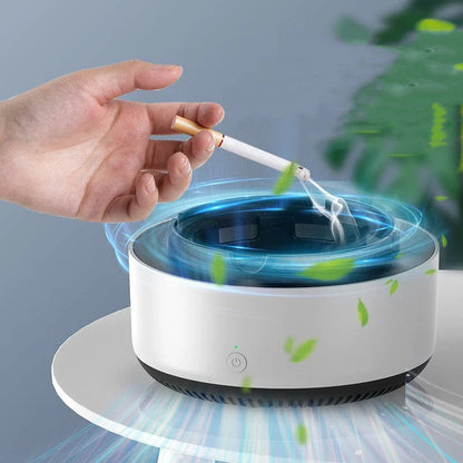 Sleek and efficient auto-purifying ashtray with powerful air cleaning technology for a cleaner, fresher smoking experience