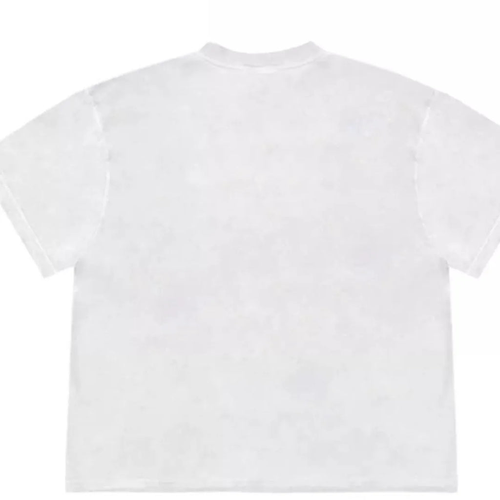 Blueberry patchwork print T-shirt with plant patterns in loose fit design