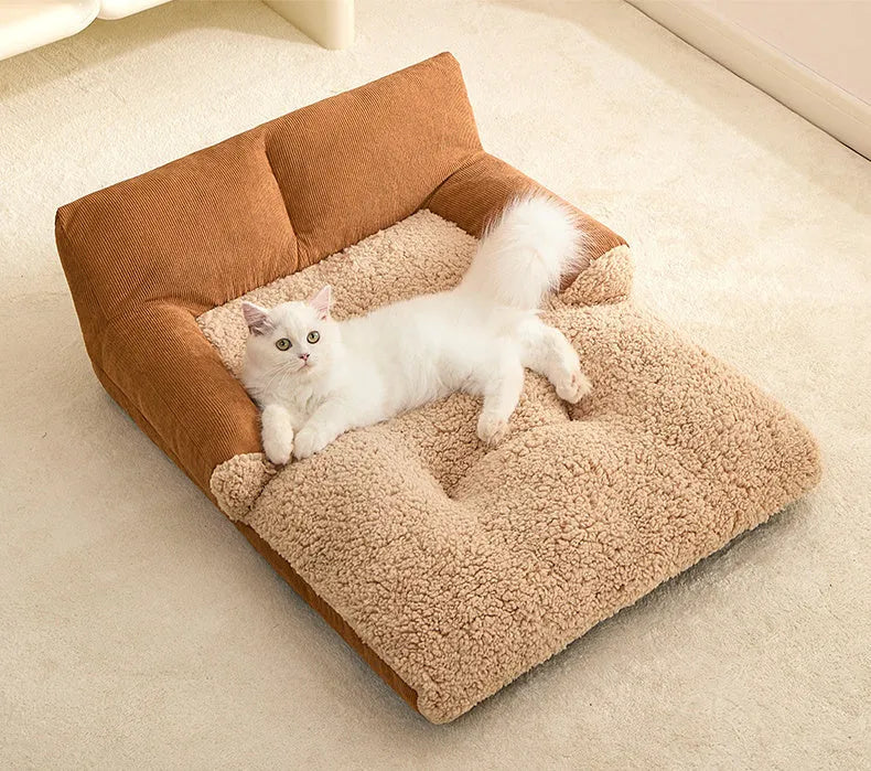 Four-season dog kennel pet nest sofa bed with cushion in three sizes for small medium dogs cats