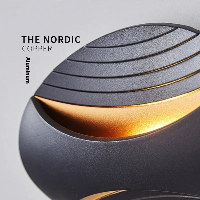 Modern minimalist aluminium bedside wall lamp showing three light colour options