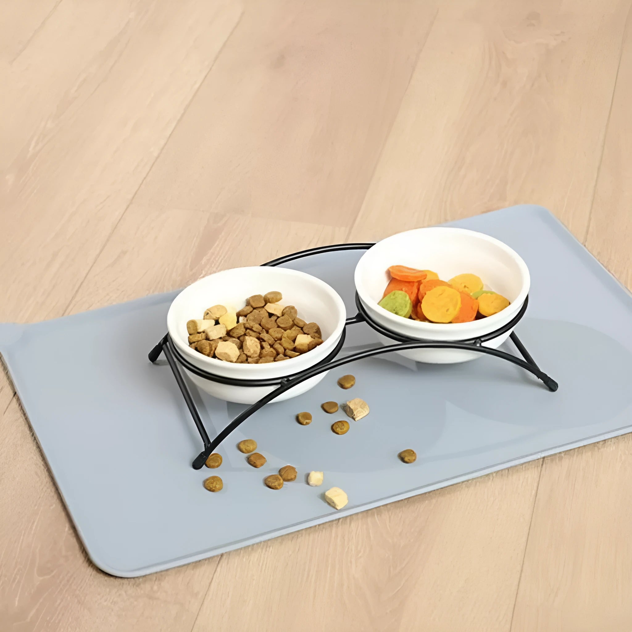 Silicone pet placemat under dog bowl in choice of five colours with anti-slip base