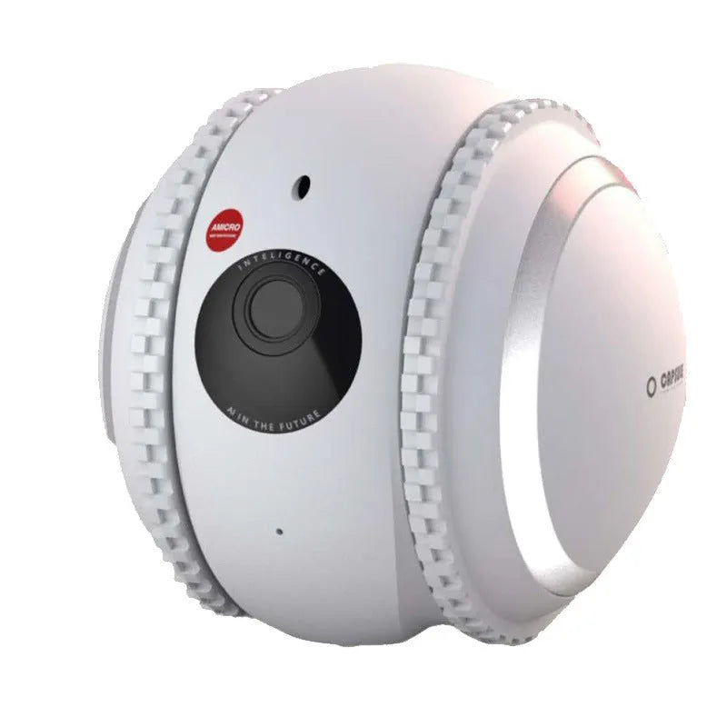 White cat robotic pet toy with automatic recharge function and USB charging cable