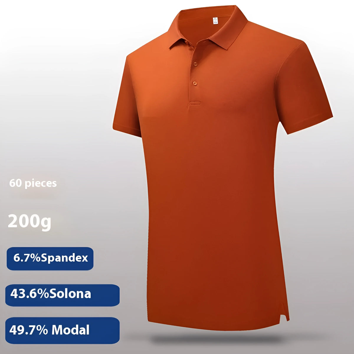 60 Lanjing modal cotton short sleeve polo shirt in eight colours, sizes S to 4XL, for summer sports and business casual