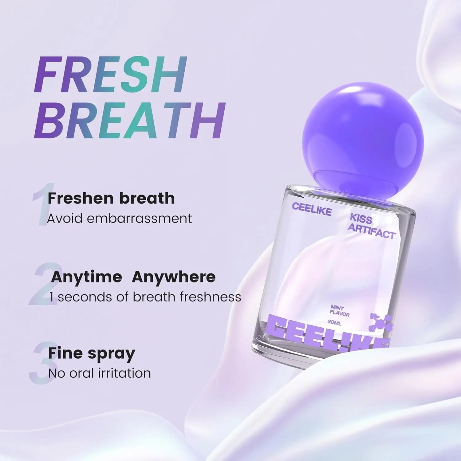 20ml portable oral spray bottle with long-acting probiotics for hydrating oral care
