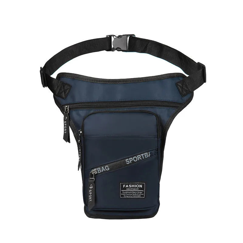 Nylon crossbody leg bag for cycling in black, blue, grey, dark green, or red