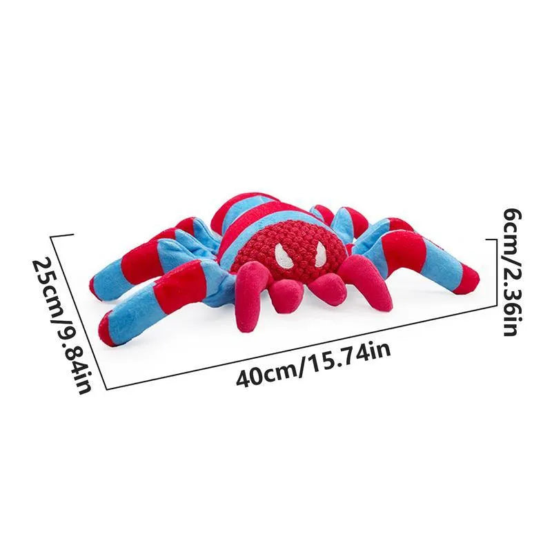 Red plush teddy bear dog toy for medium and large breed dogs with bite-resistant construction