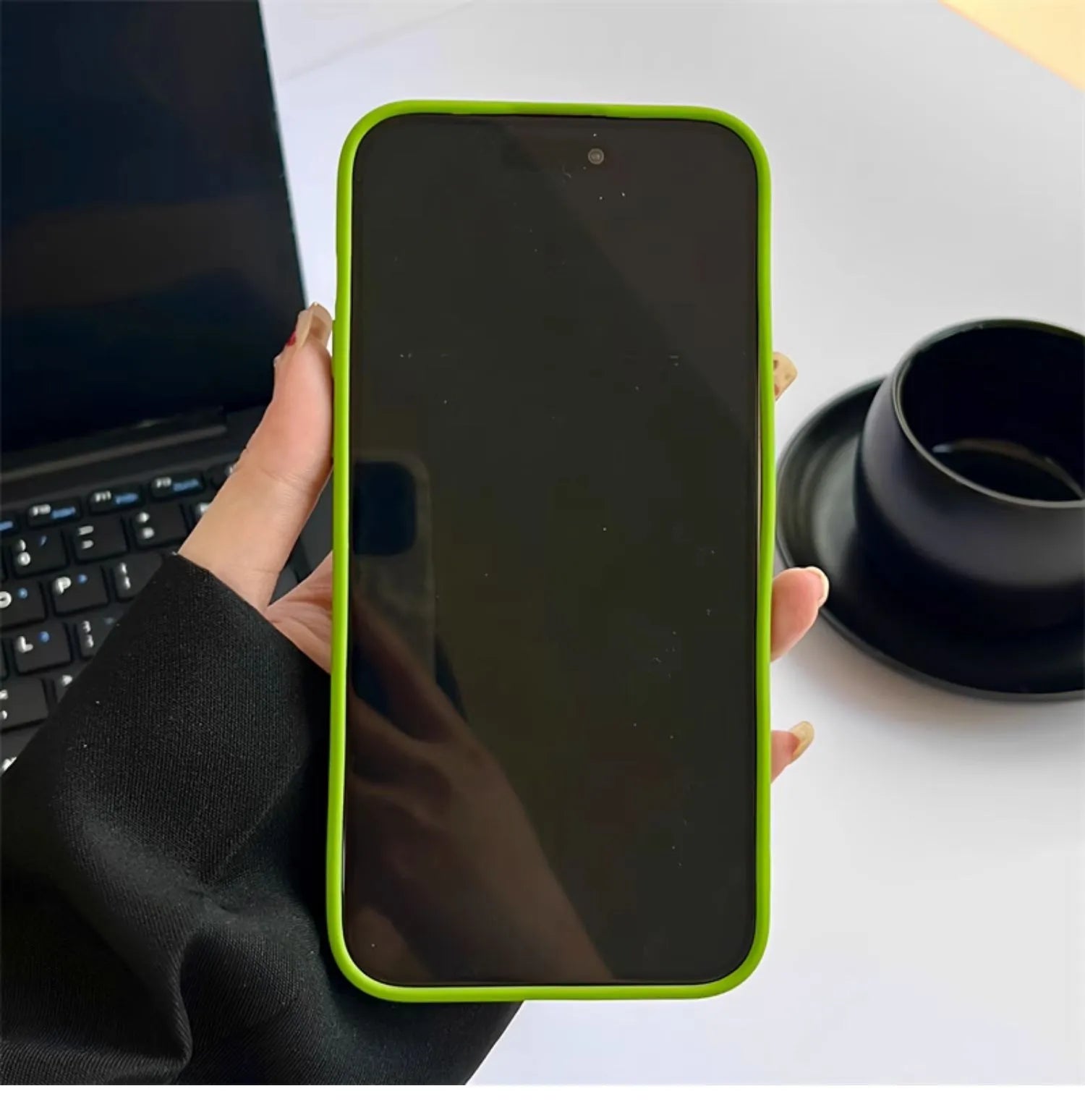 Silicone iPhone case with anti-fall heart protection in ruffled design for iPhone 11 to 16 Pro Max models