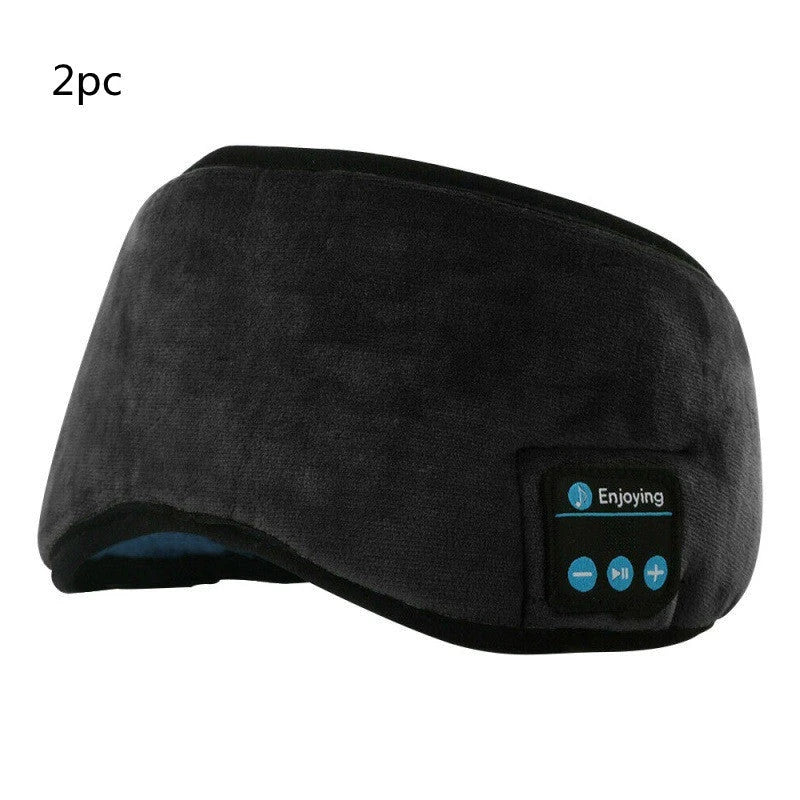 Wireless Bluetooth 5.0 Eye Mask with integrated music player, speakers, and microphone for hands-free calling