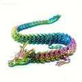 3D printed plastic dragon car decoration ornament in multiple colour options on a car dashboard.