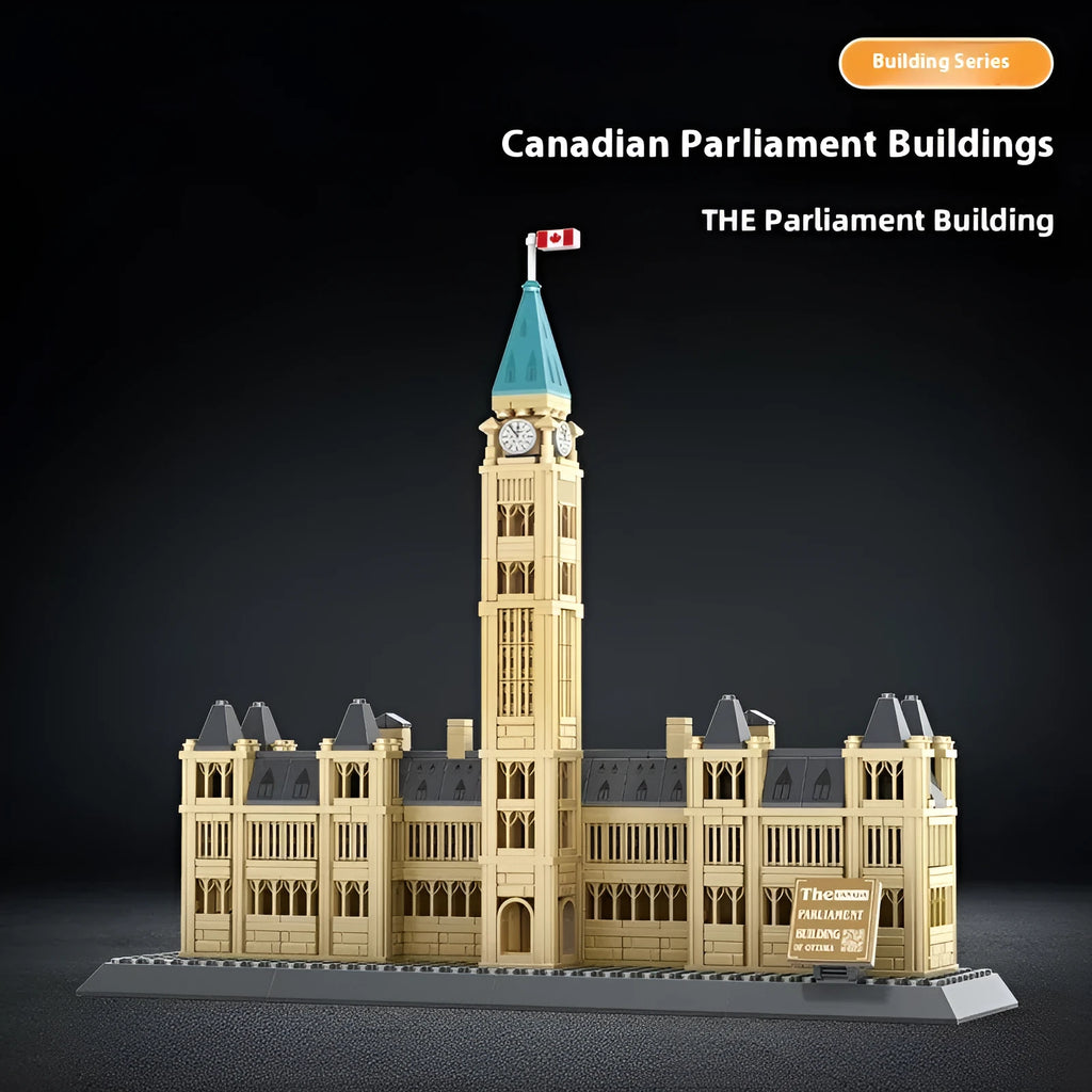 World famous architecture small particle plastic building blocks set in colour box, includes parts for landmark replicas