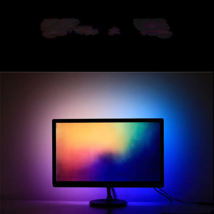 Monitor LCD screen LED light belt with 60 beads per metre, 1-6 metre set, UK/EU/US/AU plug, 5V dimmable