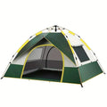 Dark green silver glue camping tent with automatic quick opening system for 3-4 people