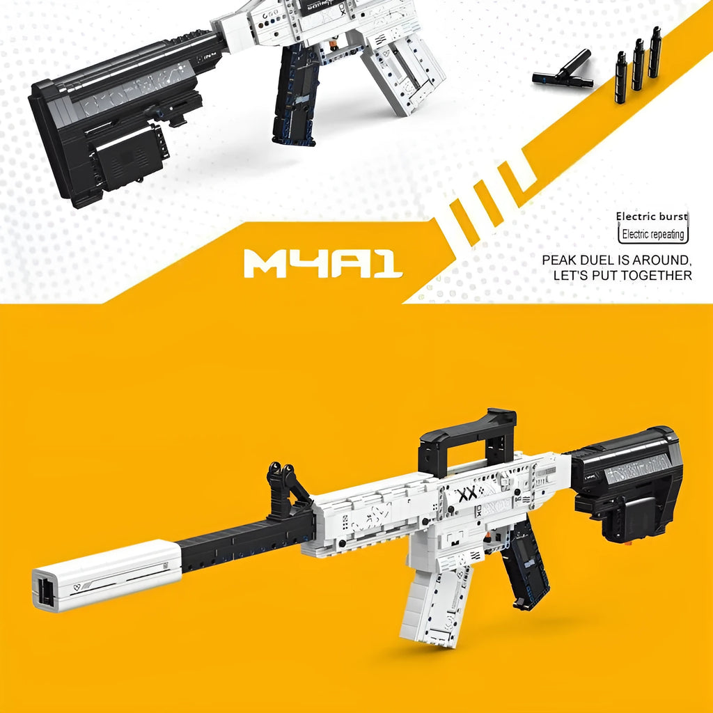 Printing Set M4A1 removable toy gun building blocks in colour box packaging