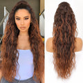 Long curly ponytail wig with grip band in synthetic high-temperature fibre