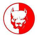 Reflective Bulldog superhero dog car window sticker in black, white, or red, 12cm square.
