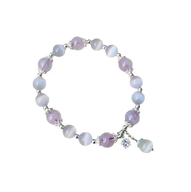 Opal amethyst colour crystal bracelet with moon shape design measuring over 20mm