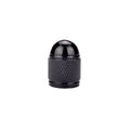 Aluminium mountain bike tyre valve caps in black, blue, gold, red and silver colours