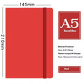 A5 faux leather notebook in blue with strap and pen insert, 200 pages, lying flat