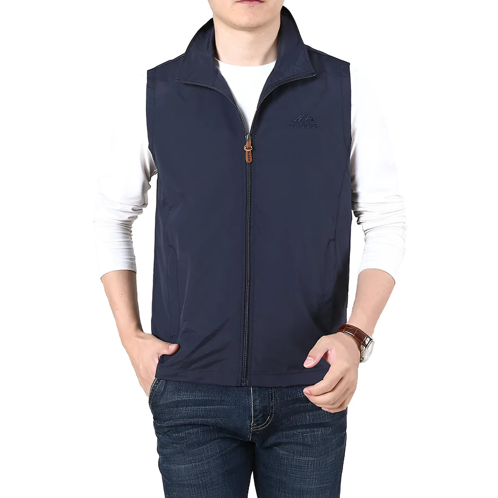 Niandun men's loose-fit casual spring waistcoat vest in army colour