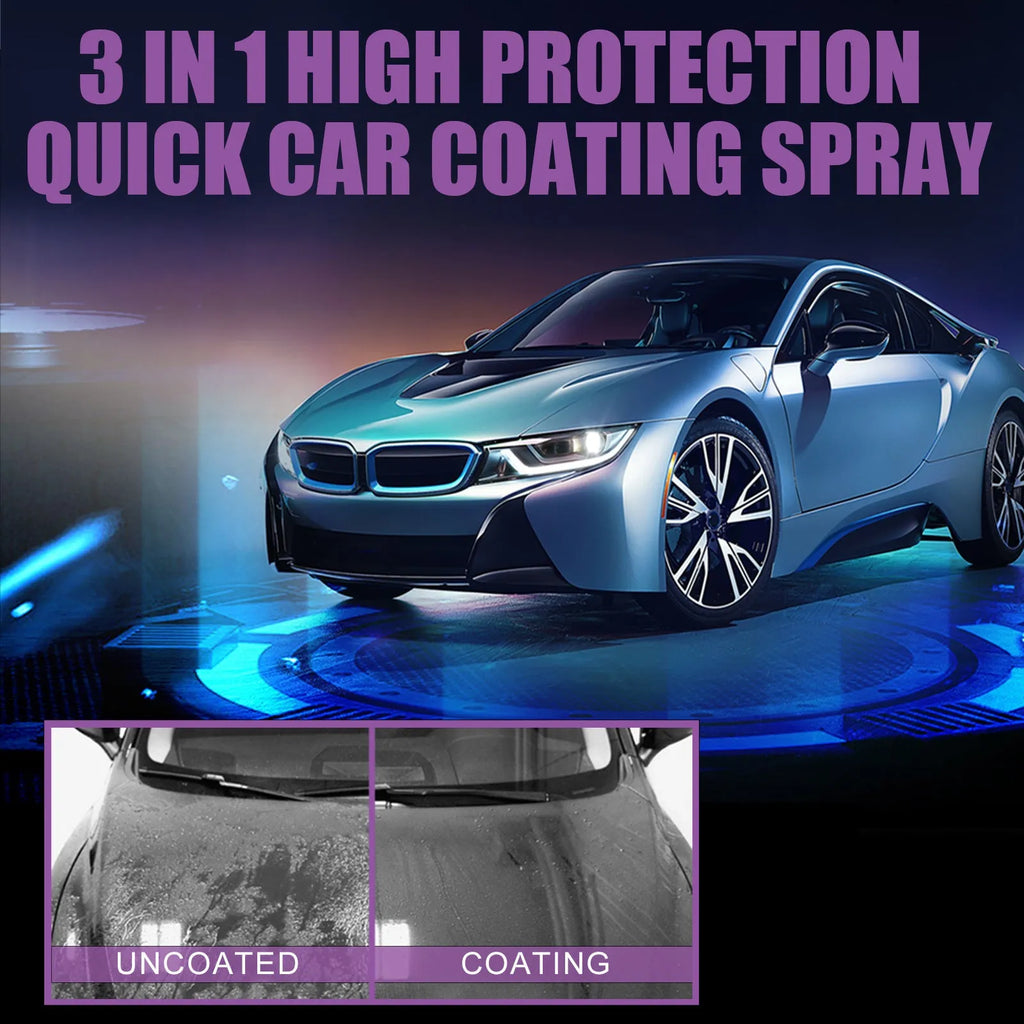 3-in-1 high protection car paint spray coating agent in 30ml and 100ml PE bottles with clear spray nozzle
