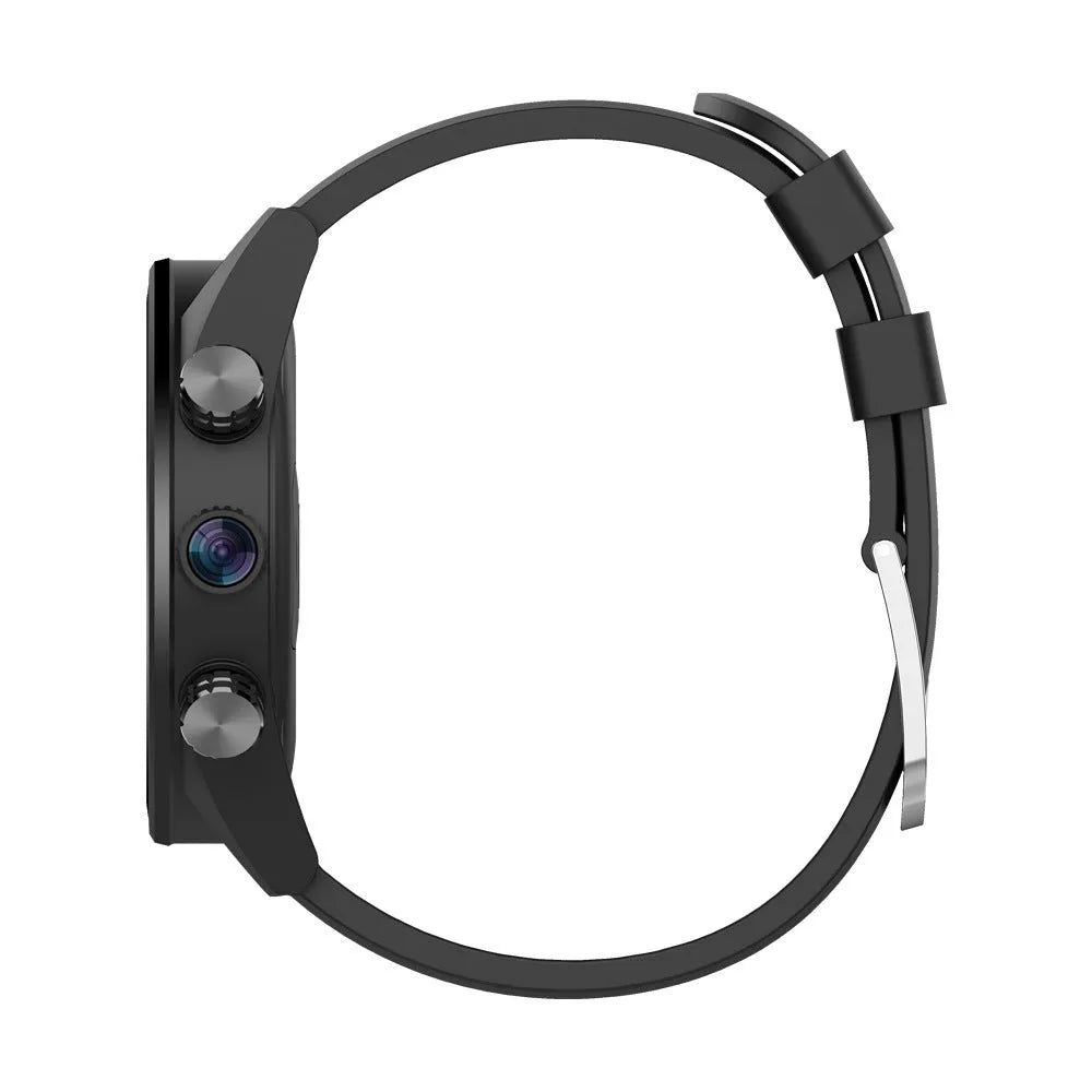 All netcom 4G smart watch in black with heart rate and blood pressure monitoring on touch TFT screen