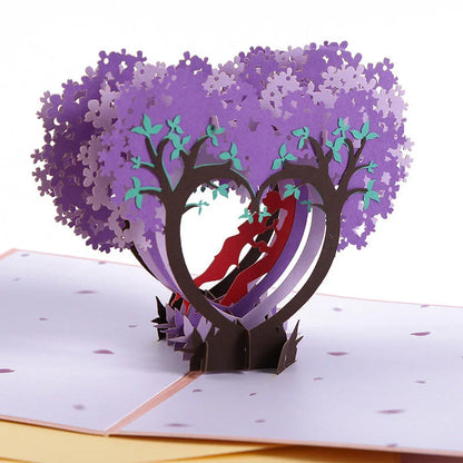 Elegant 3D pop-up wedding greeting cards with intricate laser-cut designs and 3D scenes for engagements, weddings, and anniversaries