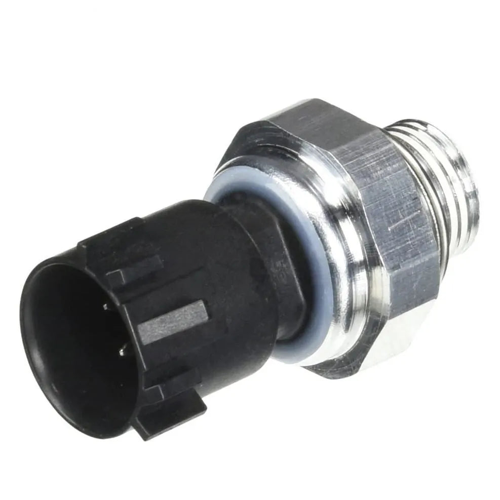 Silver automobile fuel pressure sensor with Type 0 connector for car fuel system diagnostics